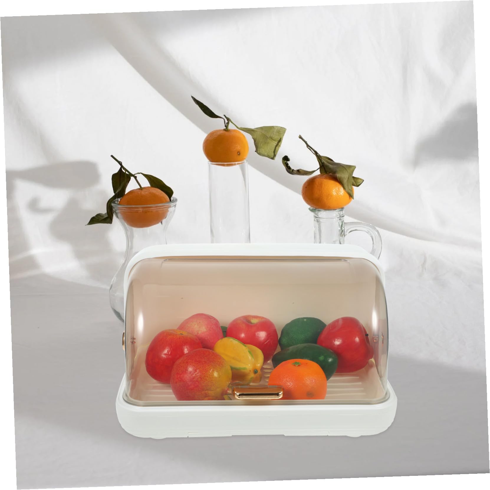 Hemobllo Portabiberon con Coperchio e Vassoio Raccogligoccia Scolabiberon Multiuso in PP Organizer da Cucina per Bottiglie e Bicchieri Contenitore Asciugatura Igienico e Compatto Bianco