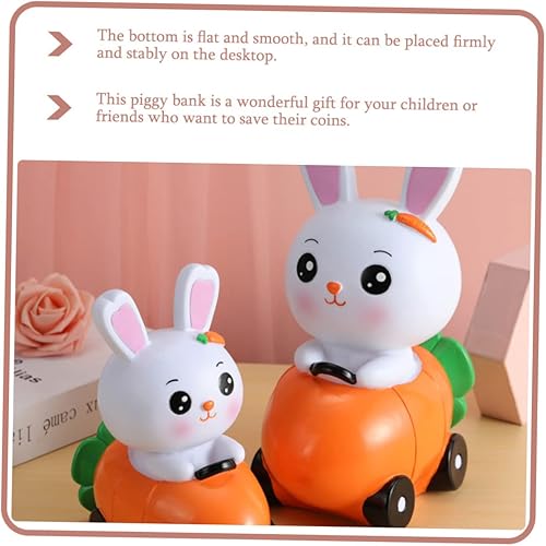 Miniatura 8 de NOLITOY Zanahoria Conejo Hucha Nueva alcancias de para niños Conejo Estatua Conejito Hucha Conejo Ahorro Olla De Dibujos Animados Moneda Conejo