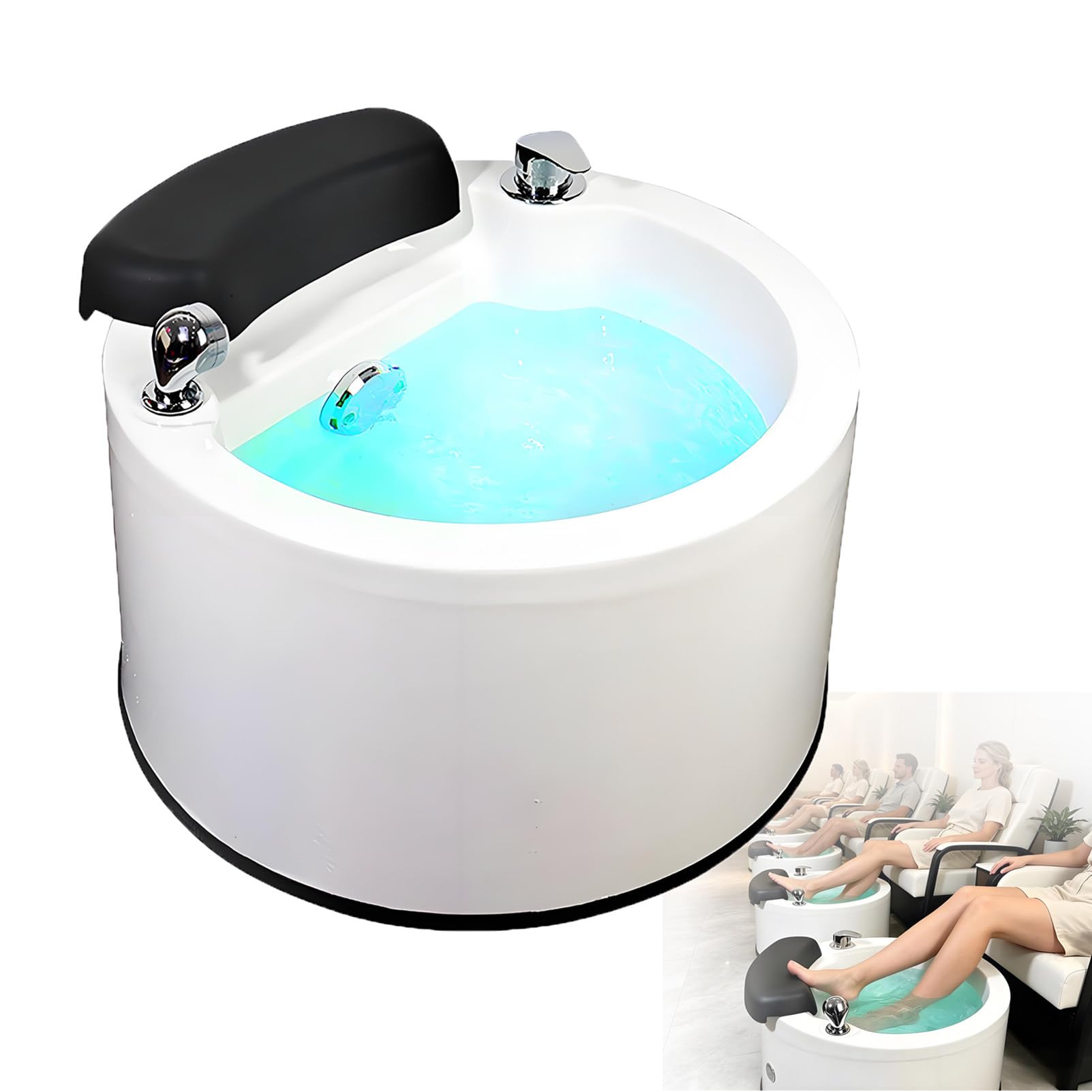 Vasca per Pediluvio in Acrilico a Immersione, Vaschetta Portatile per Idromassaggio Plantare, Temperatura dell'Acqua Regolabile (Calda/Fredda), Massaggio a Getto d'Acqua