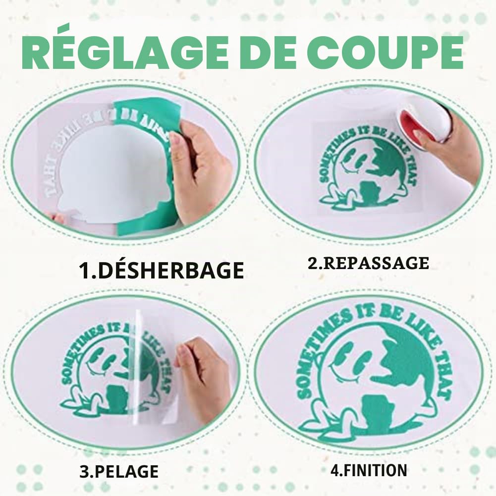 1 Set Puff Vinyl Heat Transfer 12 X 10Inches Vinyl Heat Transfer pour T-Shirts DIY Compatible
