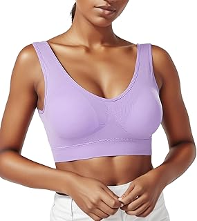 2025 - Sujetador deportivo sin costuras MID Keyhole para mujer con almohadillas extraíbles Top S