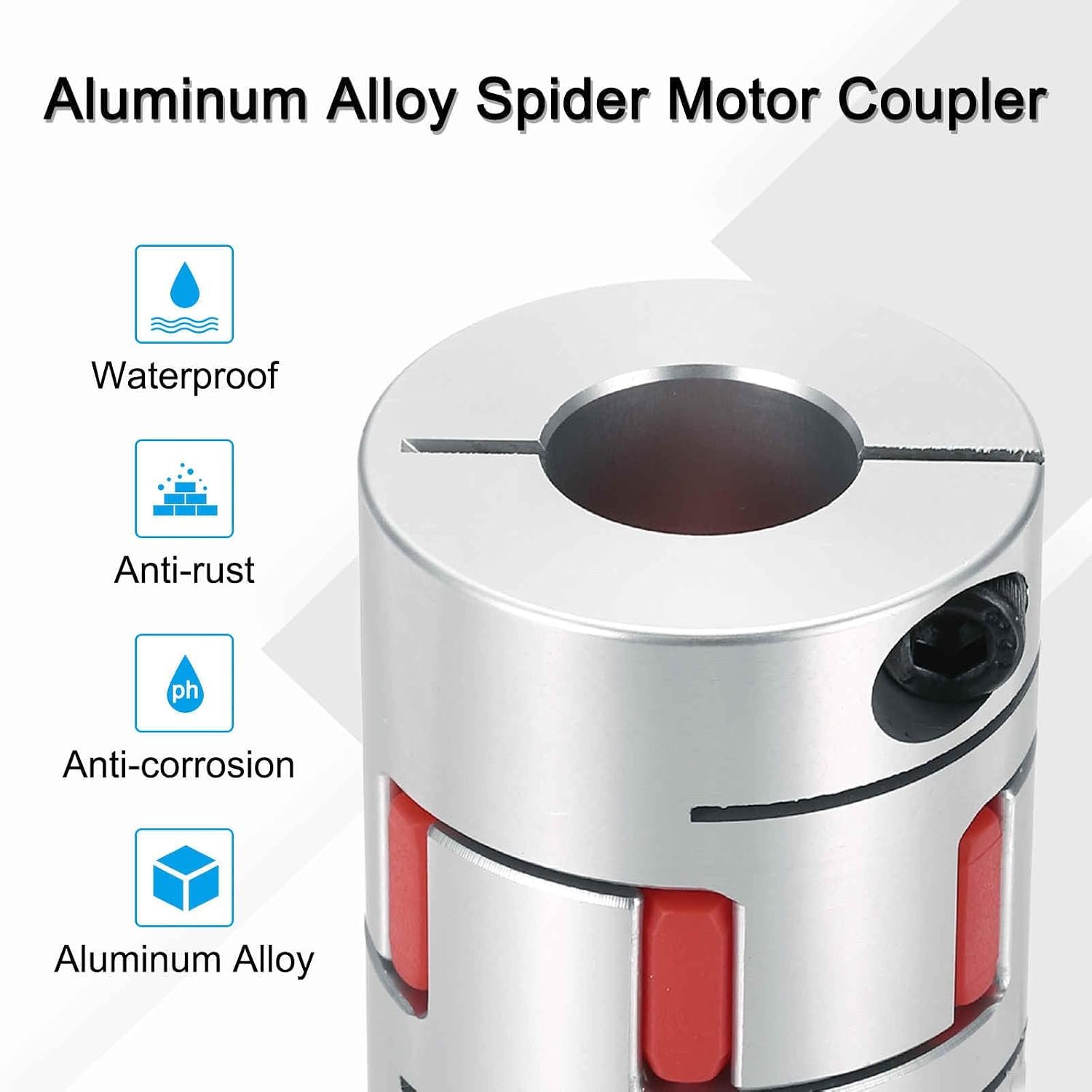 MECCANIXITY Aluminum Shaft Coupling 8mm to 18mm Flexible Spider Coupling L50mm x D40mm Coupler Jaw Spider Shaft Joint Connector for 3D Printers DIY Encoder CNC Router Milling Machine