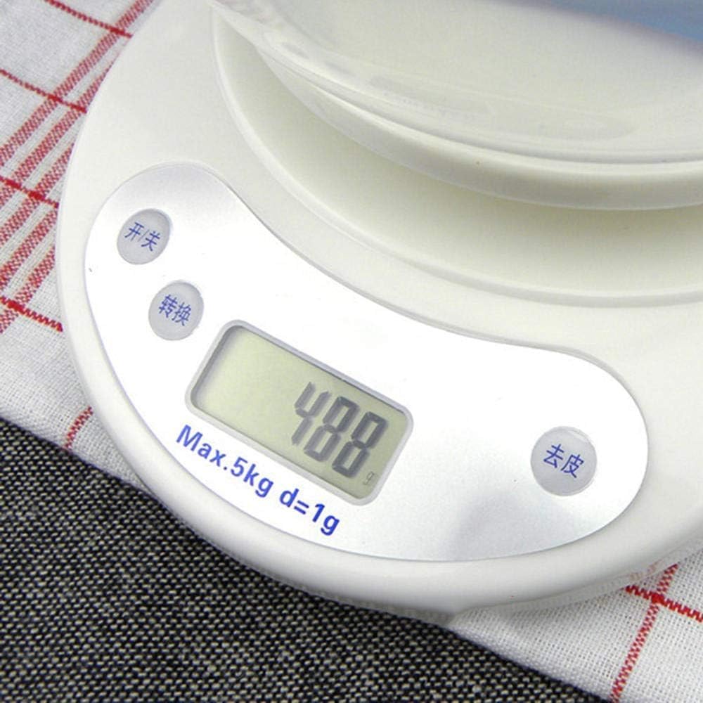 para Cocina y joyería Báscula de Cocina para Alimentos Báscula de Cocina Digital Multiusos de 5 kg Báscula electrónica para cocinar Alimentos en el hogar Báscula electrónica de encimera