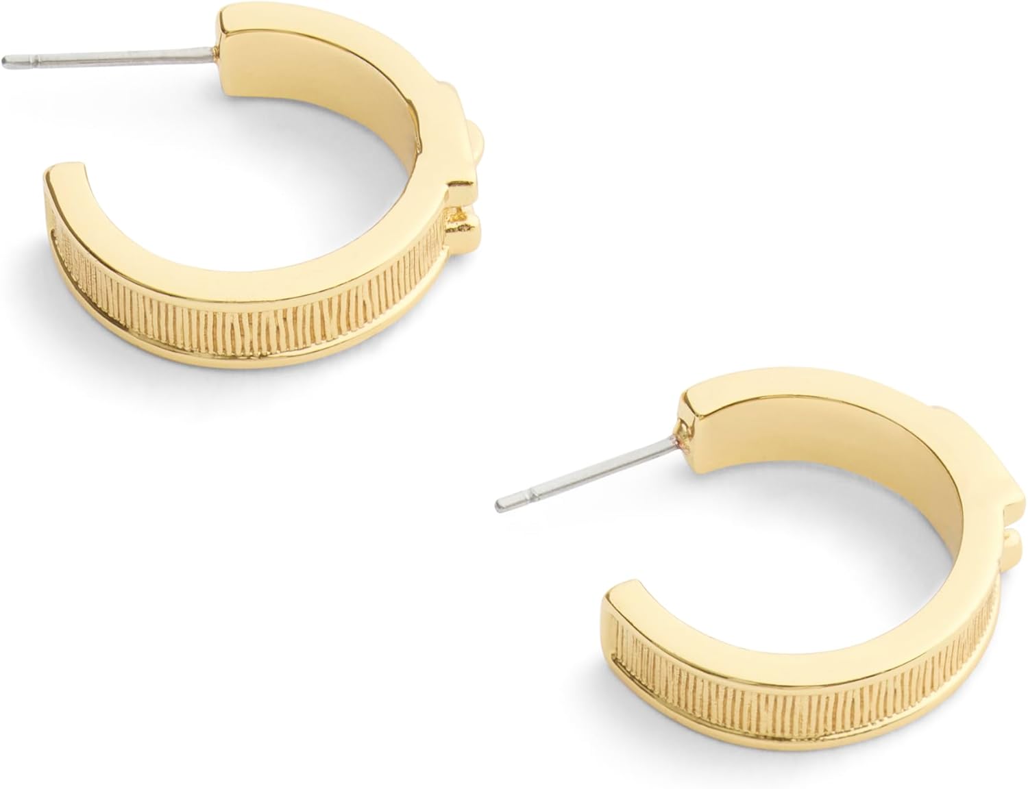 COACH Jewelry Women's Signature C Buckle Hoop Earrings