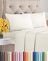 Vista 41 de Juego de sábanas de 4 piezas de tamaño matrimonial, sábanas extrasuaves, transpirables y refrescantes, sábanas duraderas de lujo para mujeres