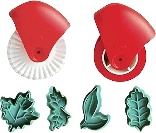 Decoración y cortador de rueda de pastelería, Hermosa corteza de pastel, Rollo de rueda de pastelería y émbolo de decoración, Decoración para