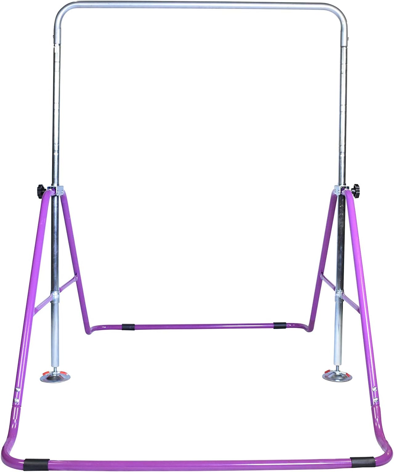 Athletic BarExpandable Gymnastics Bar Horizontal Kip Bar Junior Training Adjustable Height Jungle Gym Children Folding Monkey Bars Climbing Tower Playground Balance Bar Gymnasts Purple