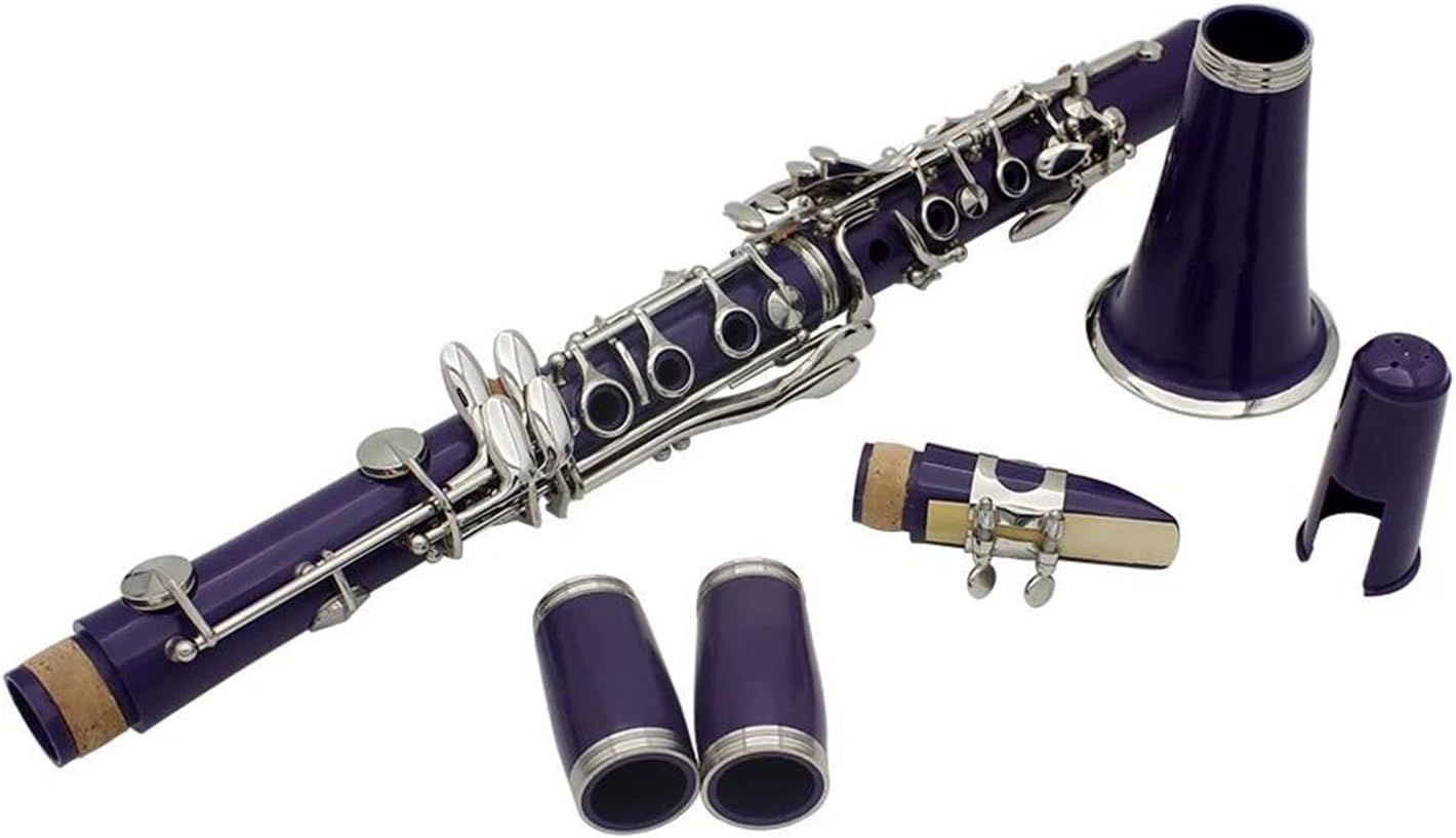 Clarinet Musical Instruments Clarinet Bb 17 Nickel Key Purple Clarinet For Beginners Comes With 2 Hard Cases And Clarinet Kit