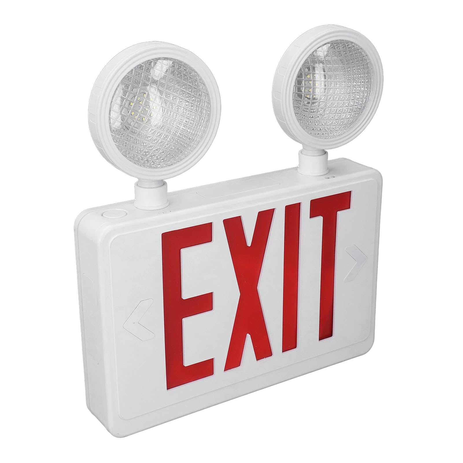 Señal de Luz de Salida de Emergencia, IP65 Impermeable LED de Doble Cabeza Giratoria Roja Señal de Salida con Horizontal de 180° y Vertical de 90°, para Edificios