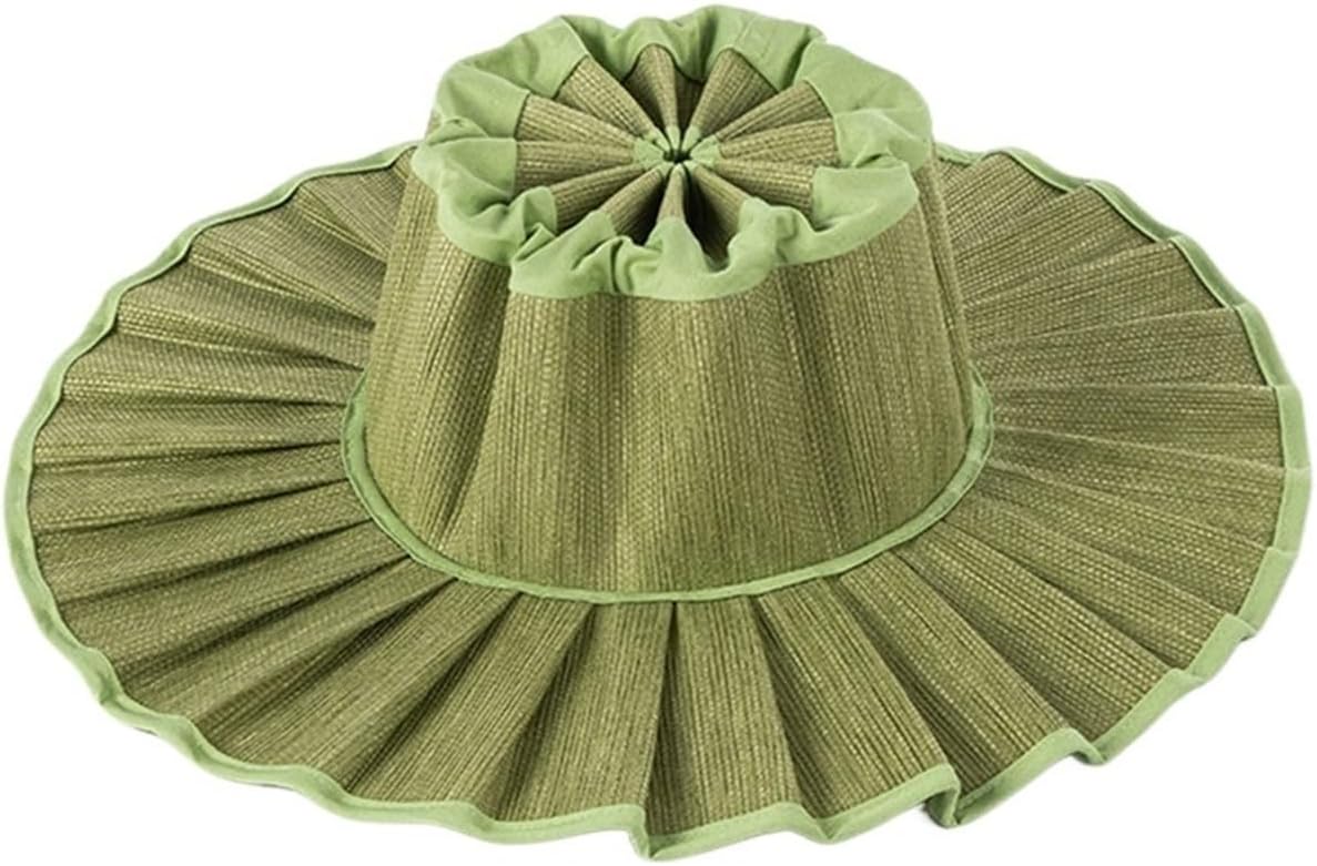 Women’s Wide Brim Straw Sun Hat – Foldable Waterproof Beach Hat with Chin Strap, Adjustable Fit & UPF 50+ Protection