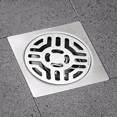 Couvercle de drain de sol de douche en acier brossé au design géométrique - 3