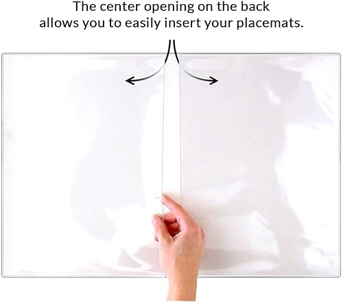 Vista 15 de ScrapSMART PLC4 - Fundas para manteles individuales, paquete de 4, 13 ¼ x 20 pulgadas, plástico transparente duradero