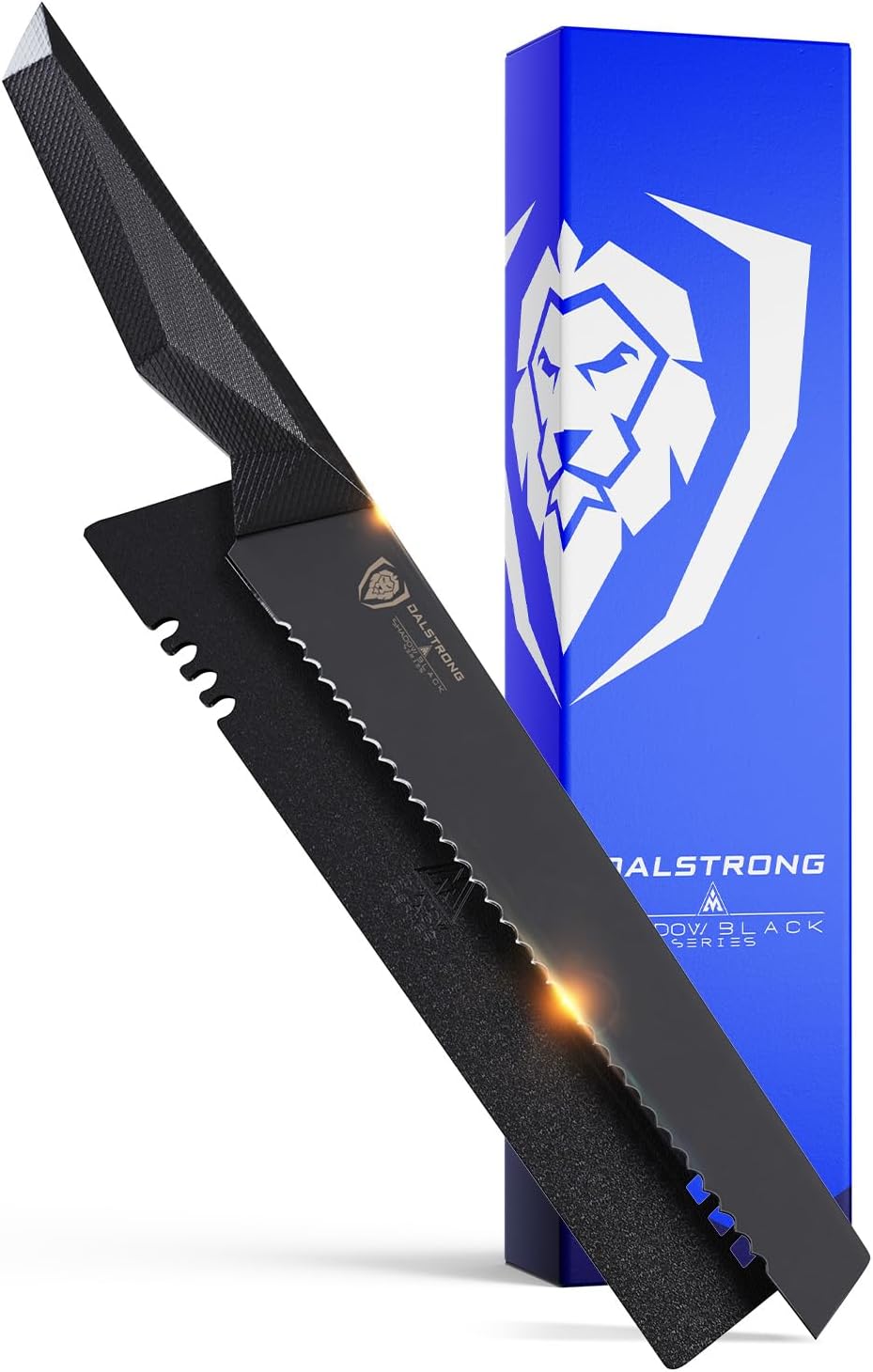 DALSTRONG Serrated Bread Knife - 9" - Shadow Black Series - Black Titanium Nitride Coated - High Carbon - 7CR17MOV-X Vacuum Treated Steel - Sheath - NSF Certified