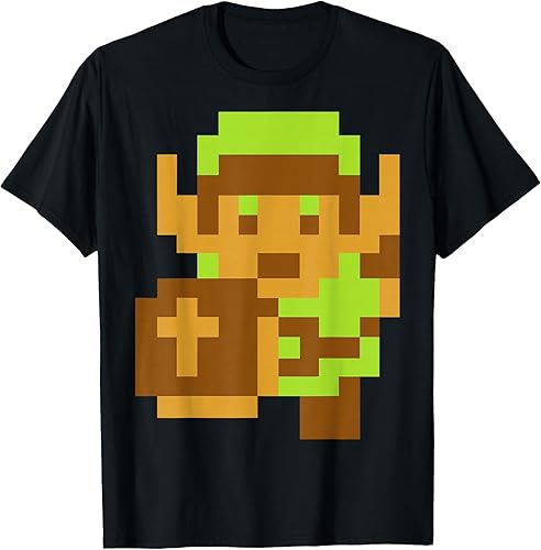 Legend Of Zelda Pixelated Link Retrato Camiseta