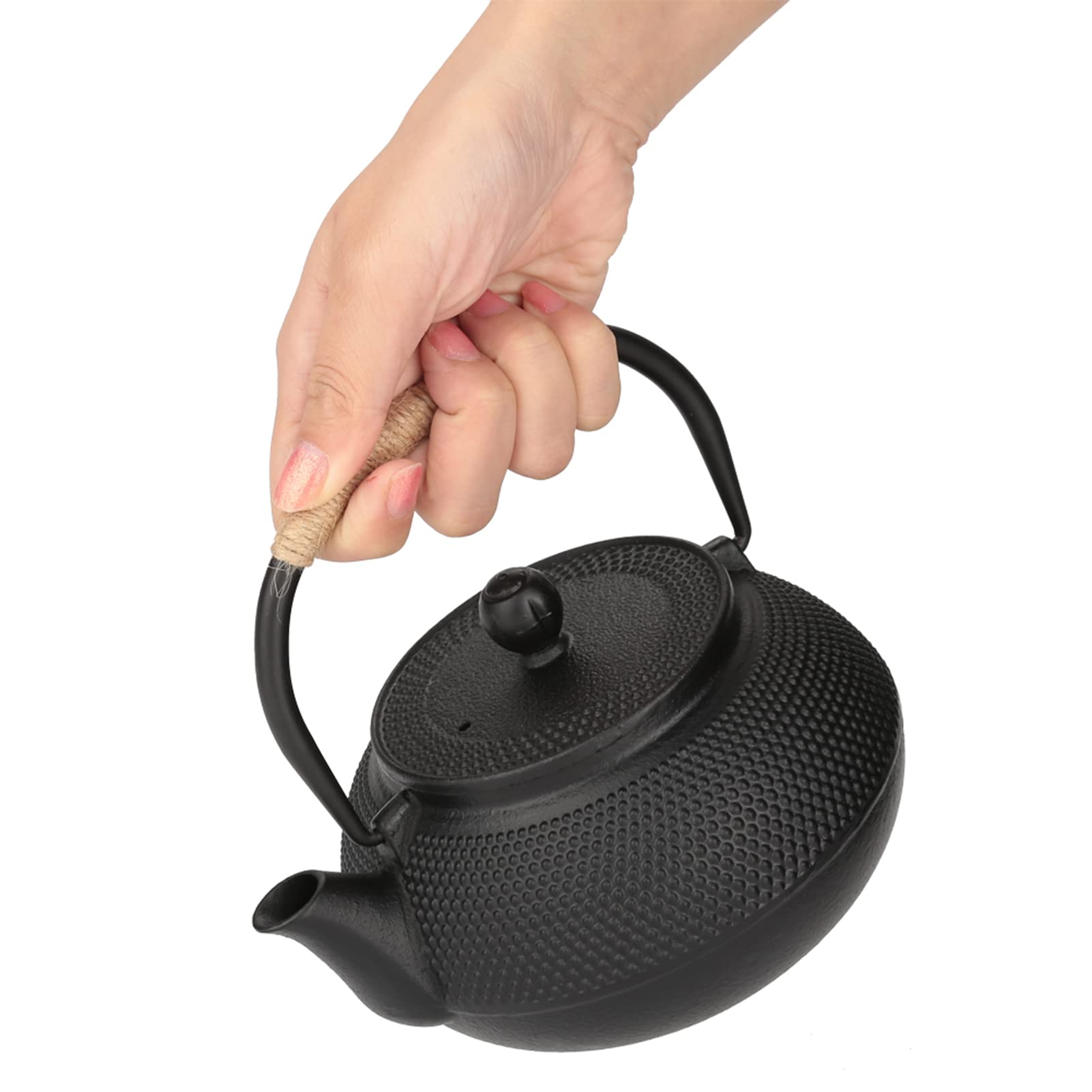 Teiera in ghisa stile giapponese da 800 ml con infusore con filtro rimovibile per preparare tè sfuso in foglie Tè nero tisana Materiale in ferro colore nero durevole conser