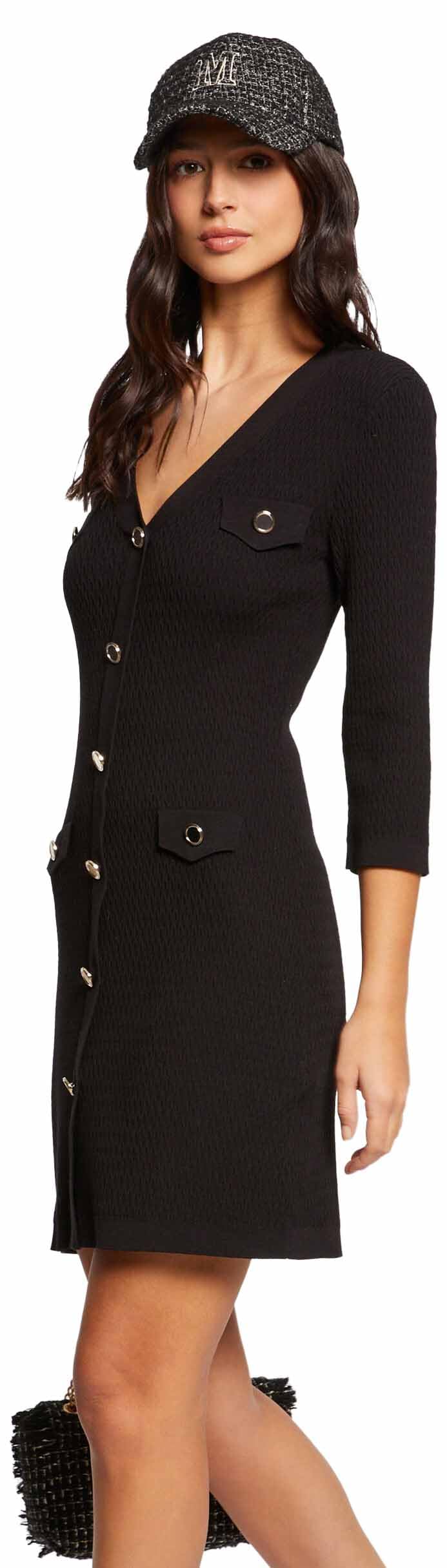 Morgan Robe pull ajustée manches 3/4 à boutons