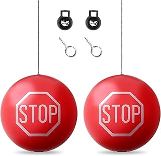 2PCS Garage Tennis Ball Parking Aid with 13ft Adjustable Rope,Hanging Tennis Ball Garage Parking Aid for Collision Protection,Universal Garages Parkings Assist with Stop Sign