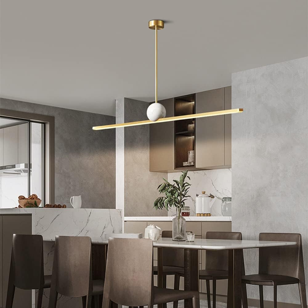 Miedziana lampa wisząca LED, marmurowa lampa wisząca o zmiennej intensywności, idealna do salonu, jadalni lub baru, artystyczny design, dekoracyjna oprawa do wnętrz