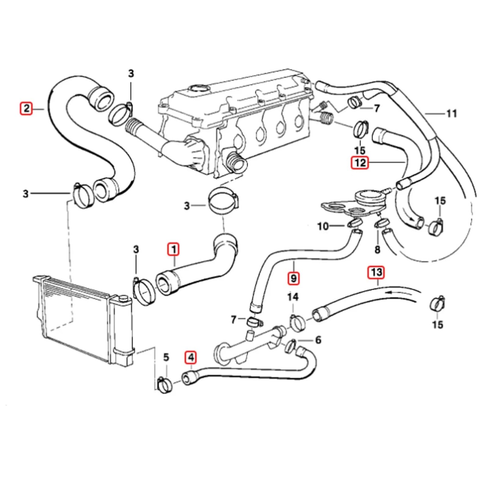 Kühler Überlaufschlauch Auto Kompatibel Mit Mitsubishi Für Galant 2.5 EC5A EC5W 6A13TT VR4 VR-4 1996–2003 Kühler-Kühlmittel-Überlaufschlauch(Black)