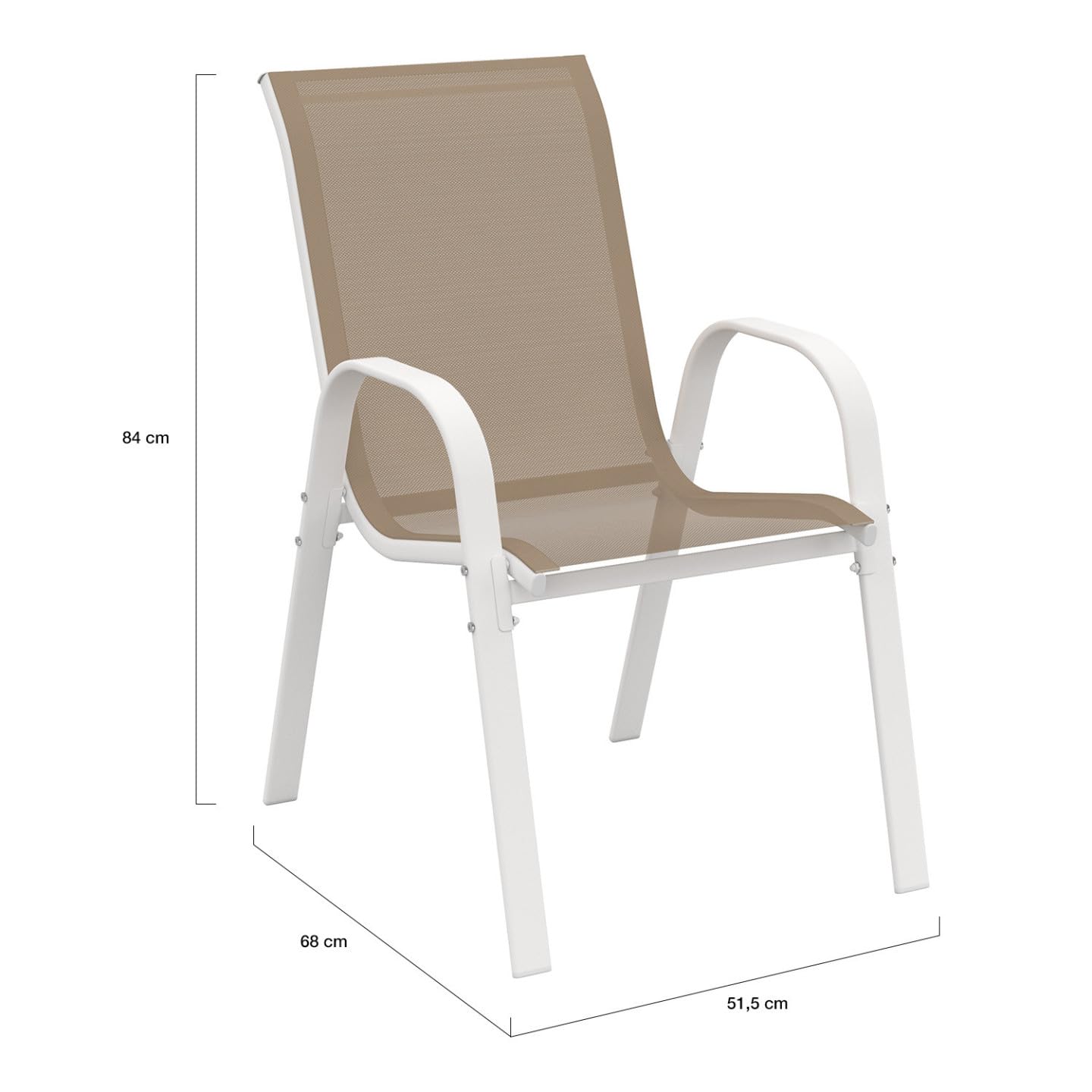 IDMarket - Salon de Jardin Madrid Table 240 CM et 10 chaises empilables Blanc et Beige