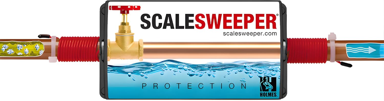 Whole House Electronic Water Descaler & Hard Water Conditioner – Salt-Free Scale Prevention, Reduces Limescale & Protects Pipes, Appliances, Water Heater