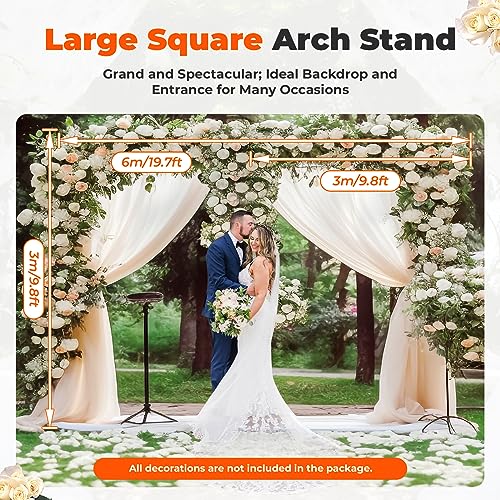 10 * 20FT Wedding Arches for Ceremony,Rectangle Wedding Flower Balloon Arch Stand Kit Party Backdrop Decor Balloon Arch Frame Backdrop for Weddings,Birthday Parties,Graduation Parties