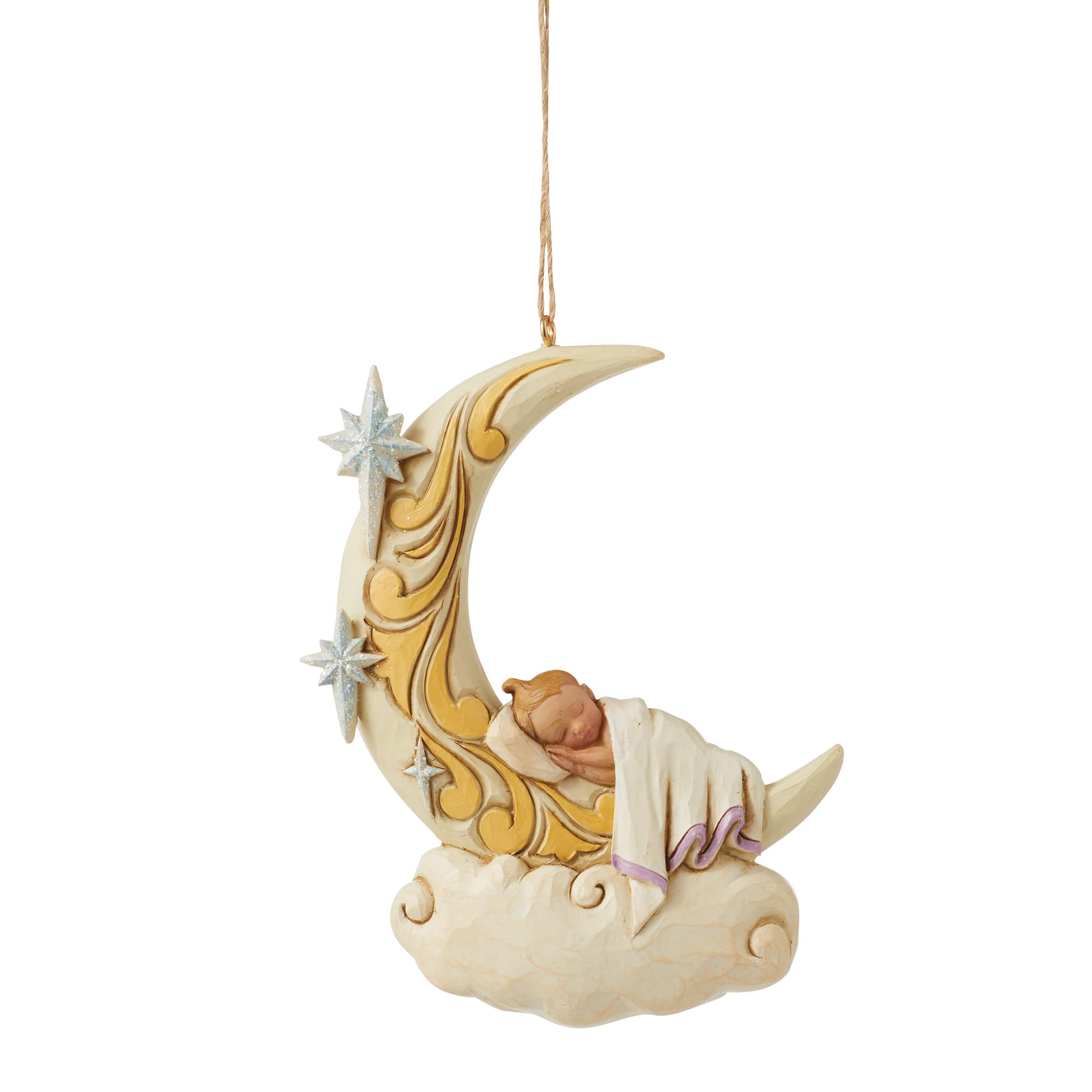 Suspension bébé sur la lune Enesco Jim Shore multicolore 10 cm
