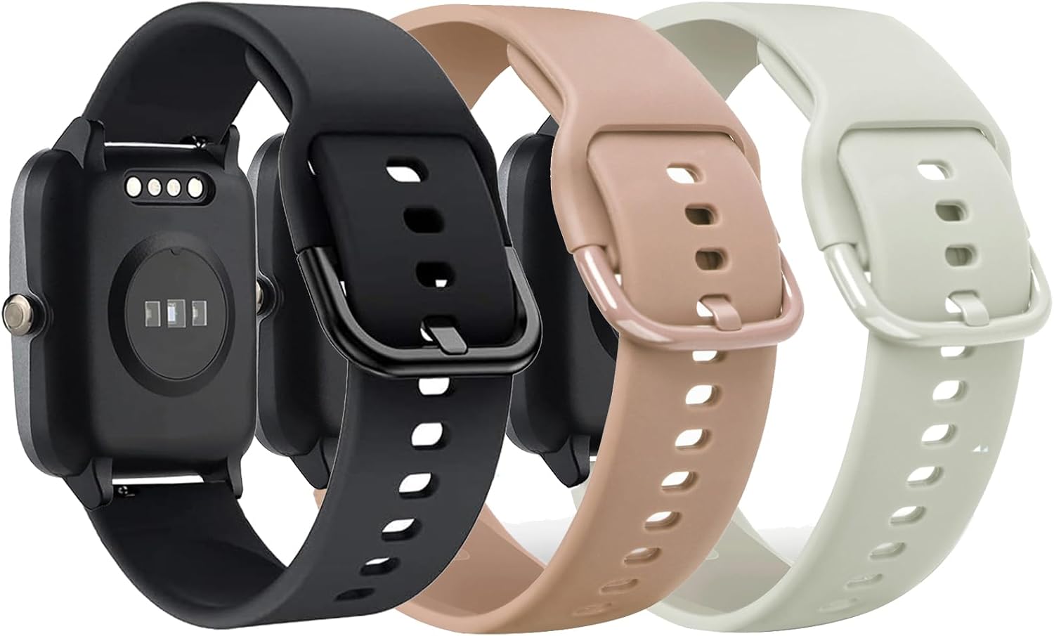 3 Pack Wristbands Compatible with 19 mm Veryfitpro ID205L ID205S ID205G ID215G ID216 SW020 SW023 WF021 WF025 Soft Silicone Sport Replacement Strap for Uwatch3 Ufit GT Men Women