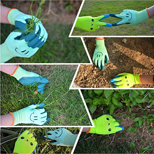 GLOSAV Kids Gardening Gloves for Ages 2-12 Toddlers, Youth, Girls, Boys, Children Garden Gloves for Yard Work (Size 2 for 2, 3, 4 Year Old)