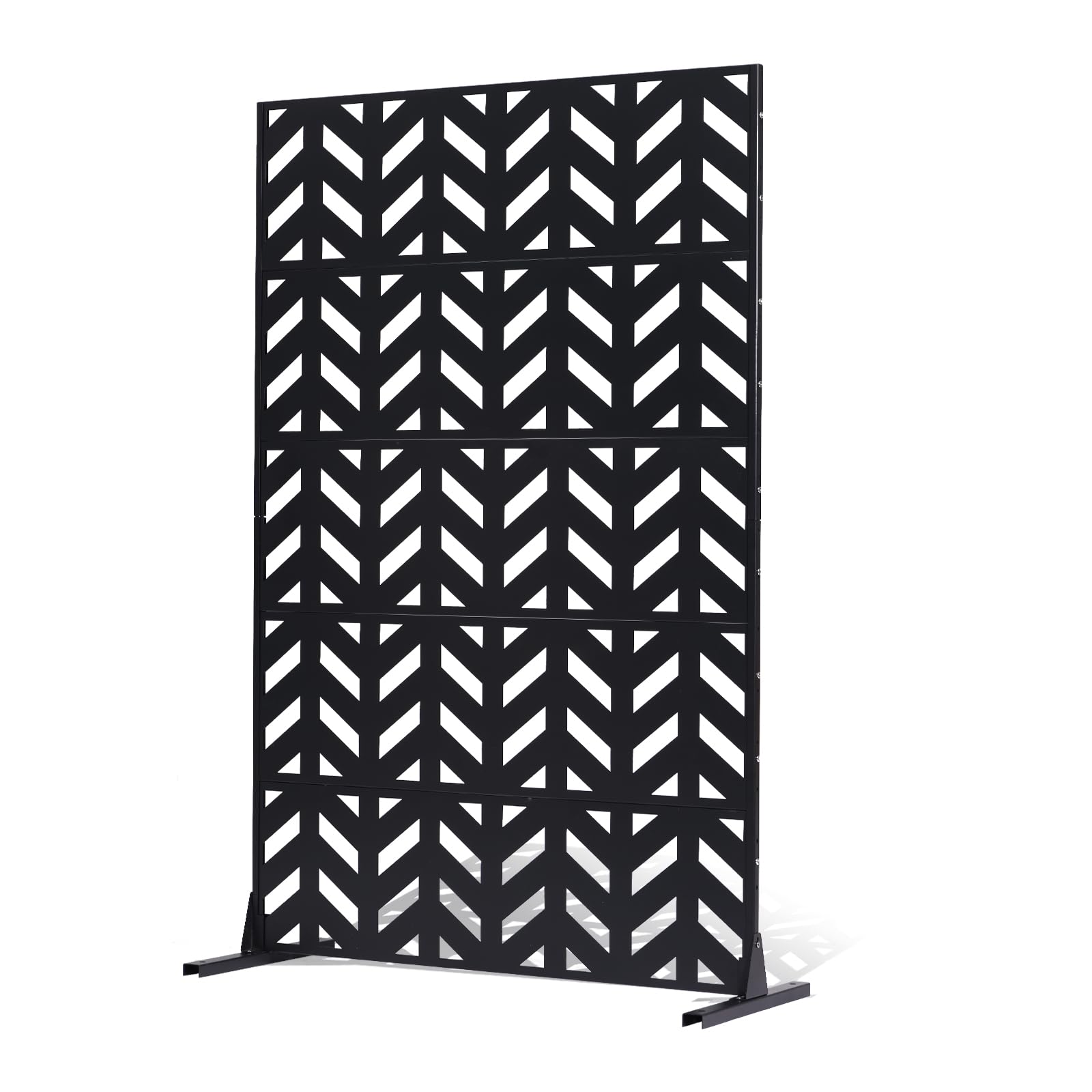 VEVOR Brise-Vue Métal, 120x183 cm, Panneau Intimité Autoportant avec Support, Écran de Confidentialité Décoratif, Paravent Séparateur Extérieur pour Patio, Balcon, Terrasse, Salle Intérieure, Jardin
