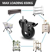RRIUTO 125 mm Forgó Bútor Görgő Fékezéssel, 650 kg Terhelhetőség, 4 db Nehéz Kivitelű Görgő 6
