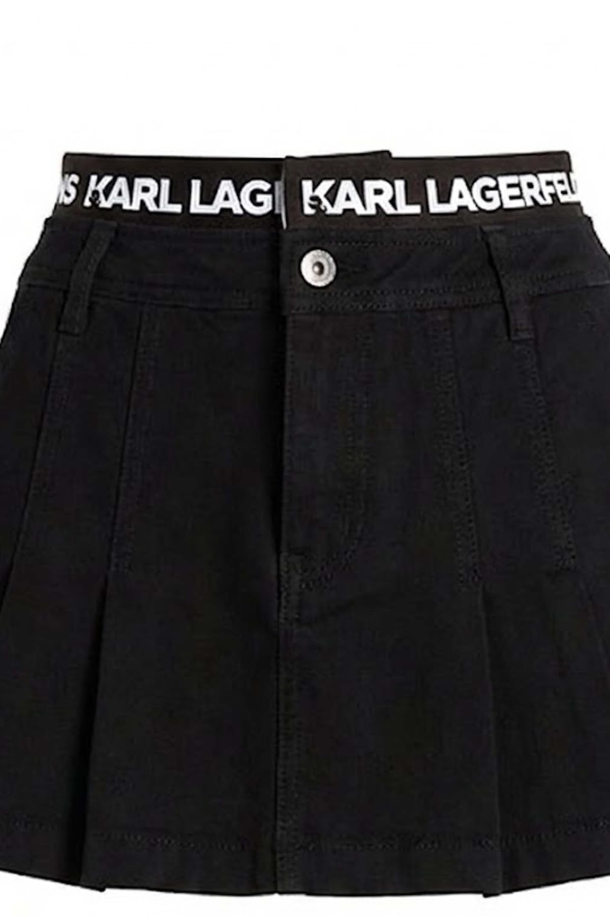 KARL LAGERFELD JEANS Donne Pleated Logo Skirt Nero S