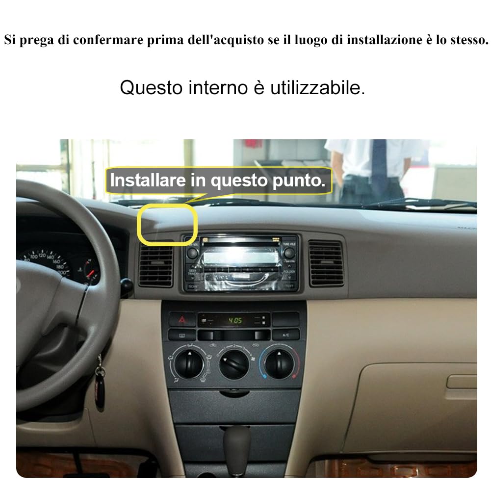 Porta Cellulare Auto Per Toyota Corolla accessori [Solo compatibile con Toyota Corolla,anni 2002-2007] Rotativo 360°、Funzionamento a una mano、Facile da installare