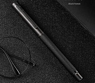 Brushed Black Forest Fude Pen, Bent Nib Calligraphy Fountain Pen (Fine to Broad)