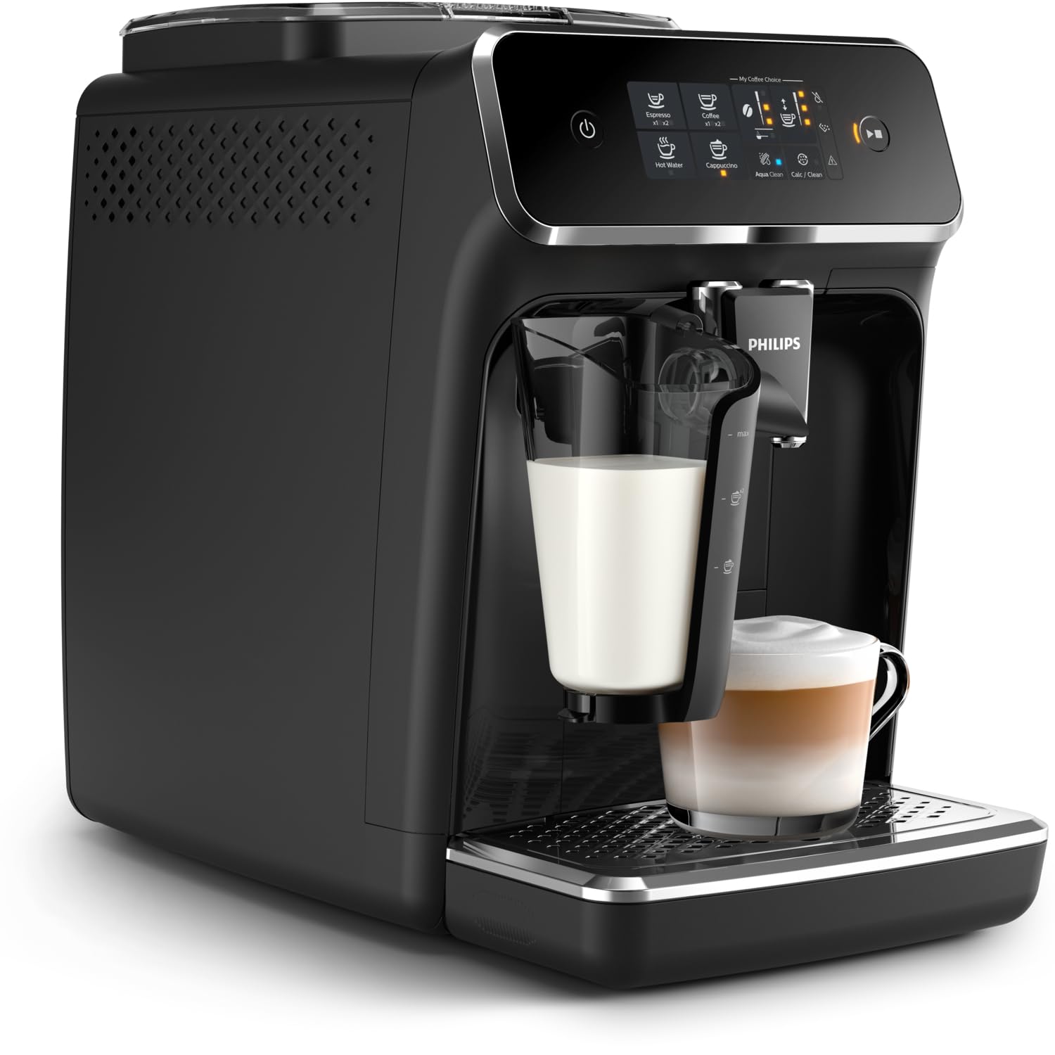 PHILIPS Kaffeevollautomat LatteGo 2200 Serie, Schwarz, 2 Spezialitäten