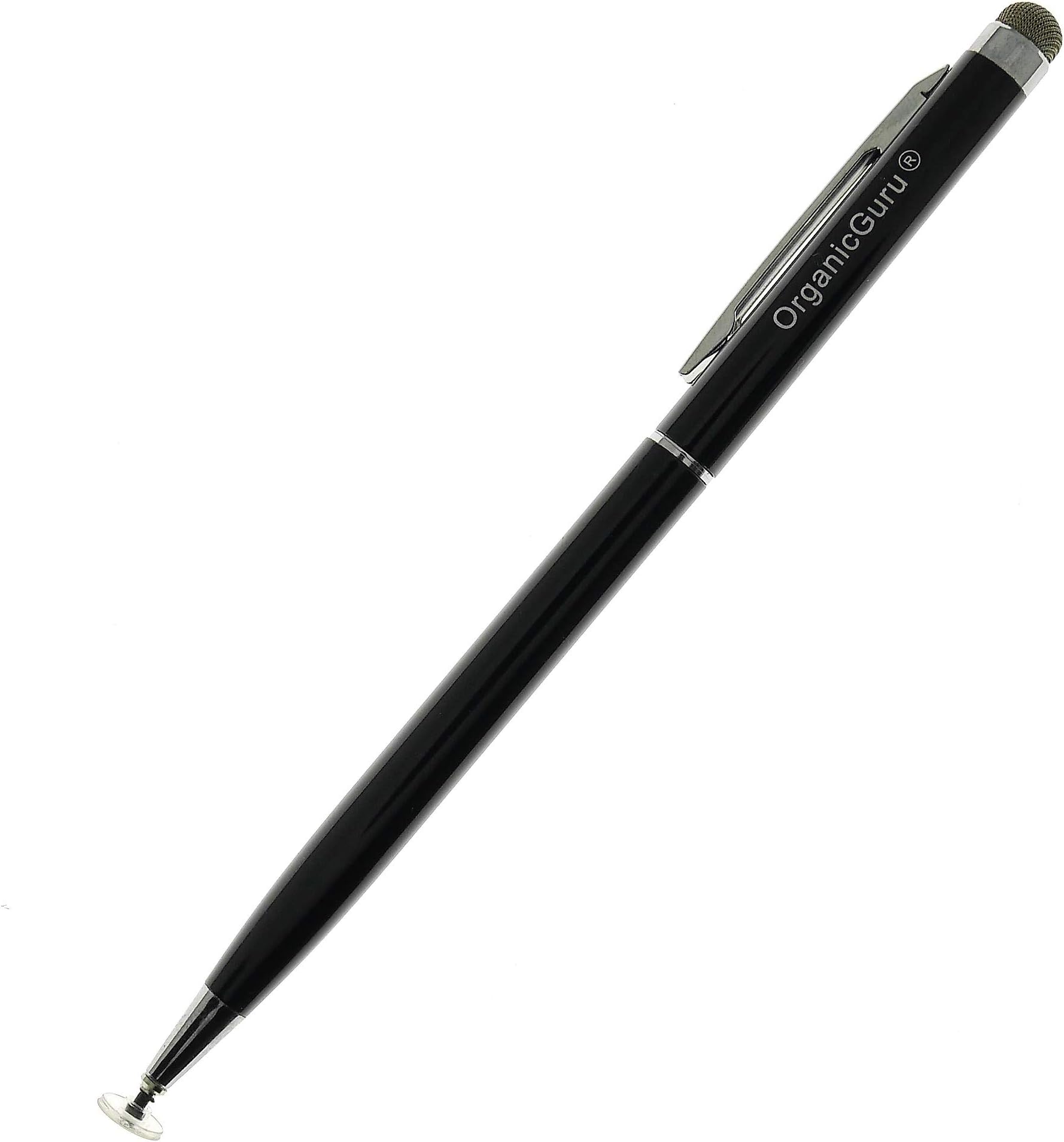 Organicguru๏ธ 2 in 1 Universal High Precision Capacitive Fiber And Fine Point Disc Touch Screen Slim Stylus Fibre Pen for All Touch Screen Mobile Phones and Tablets (Black)
