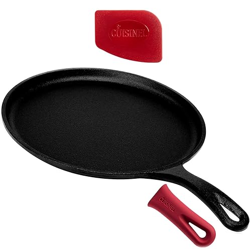 Cast Iron Round Griddle - 10.5”-Inch Crepe Maker Pan +