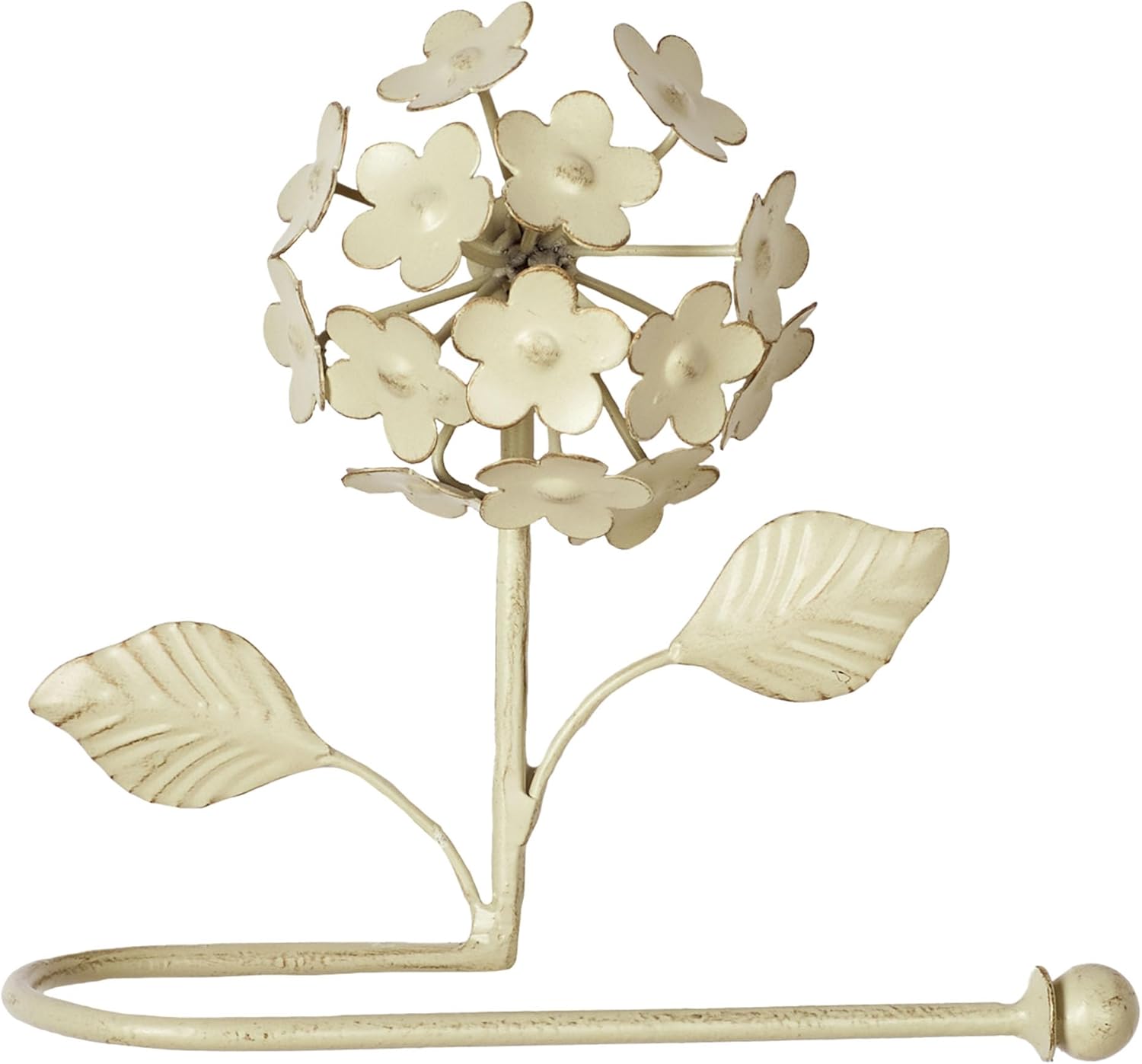 Creamy Gold Hydrangea Floral Toilet Paper Roll Holder