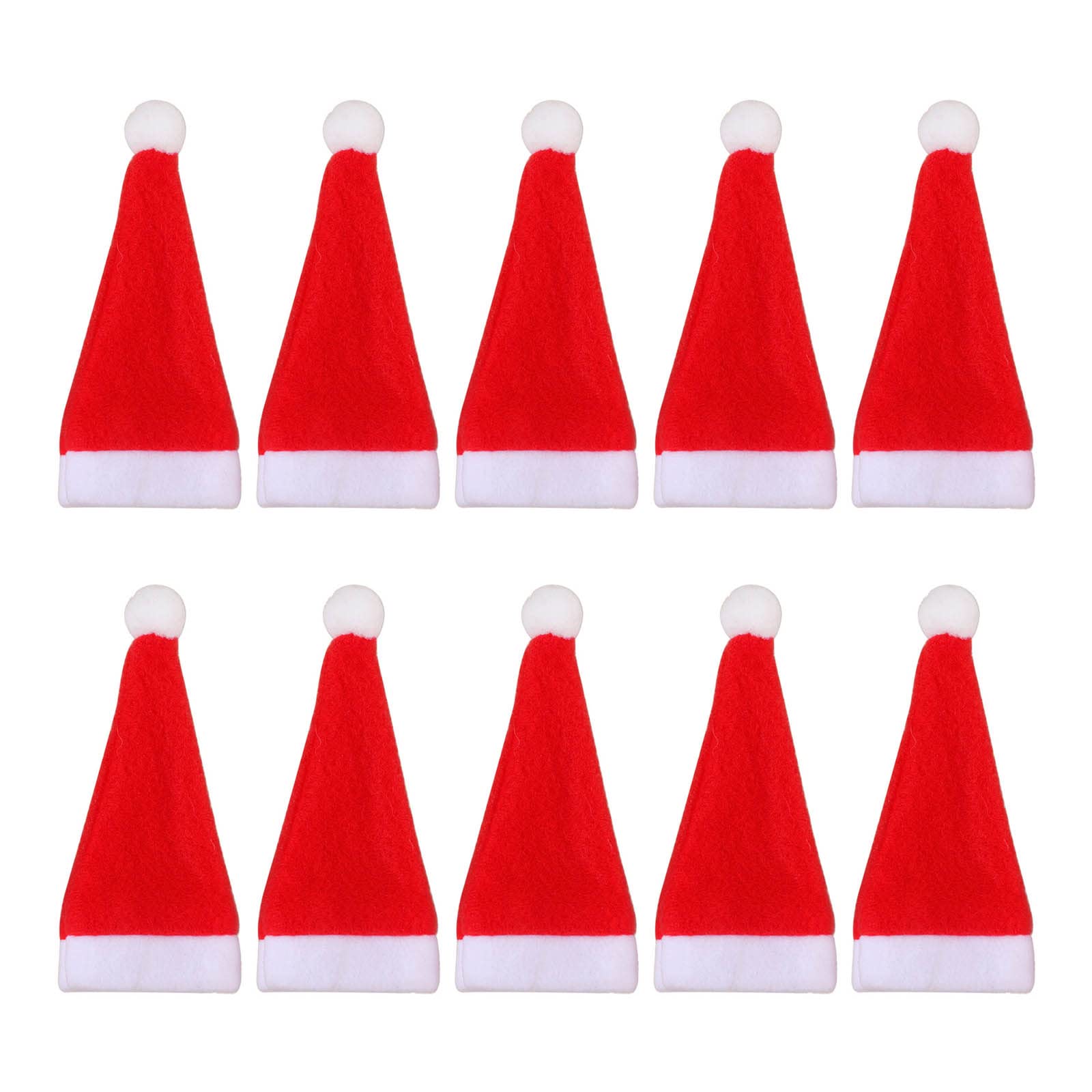 Buxuaaaa 10pcs Christmas Decorations Tableware Holder Bag Santa Hats Tableware Fork Cutlery Bag Party Home Decor Christmas Santa Hat