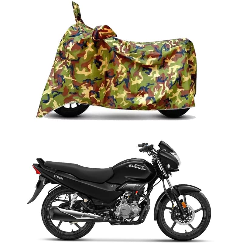Image of Waterproof 100% PVC Coated Bike Scooty Two Wheeler Body Cover Compatible for Hero Super Splendor New /UV-Rays /Heat Protection /Birds Dropping /Scratchproof /Dust Proof /All [6X6 Jungle Print]