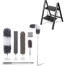 Microfiber Duster Kit 6 Pcs & Folding 2 Step Ladder