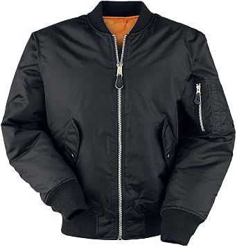 MA1 BOMBER JACKET WITH HEAVY BRASS ZIP L, BLACK