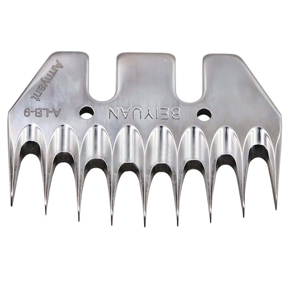 13 Dientes Rectos o Cimitarra Cuchilla Esquiladora Ovejas Peine Cortapelo Eléctrico Lana Acero Inoxidable Cuchilla Tijera Esquiladora Cabras (9 Dientes, Recta)