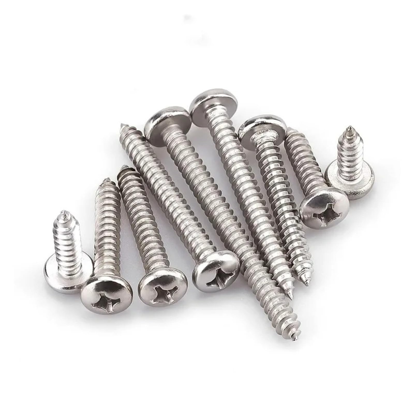 2.9mm-4.8mm Wkręty Krzyżowe Z Łbem Okrągłym Krzyżakowe Ze Stali Nierdzewnej Samogwintujące Zestaw Asortymentowy Do Płyt Kartonowo-gipsowych(Mix,100PCS)
