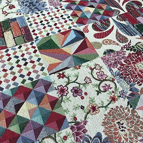 Kt KILOtela, Eco-Friendly Gobelin Jacquard Upholstery Fabric, OEKO-TEX Certified, Patchwork Design, Ideal for Sofas Chairs - Image 4