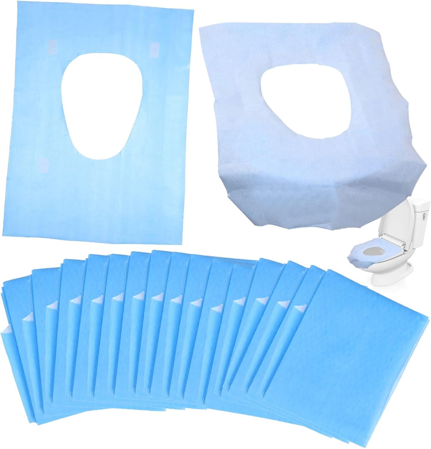 Disposable Toilet Seat Covers, 60 Pack, Travel Potty Training Liners with PE Film