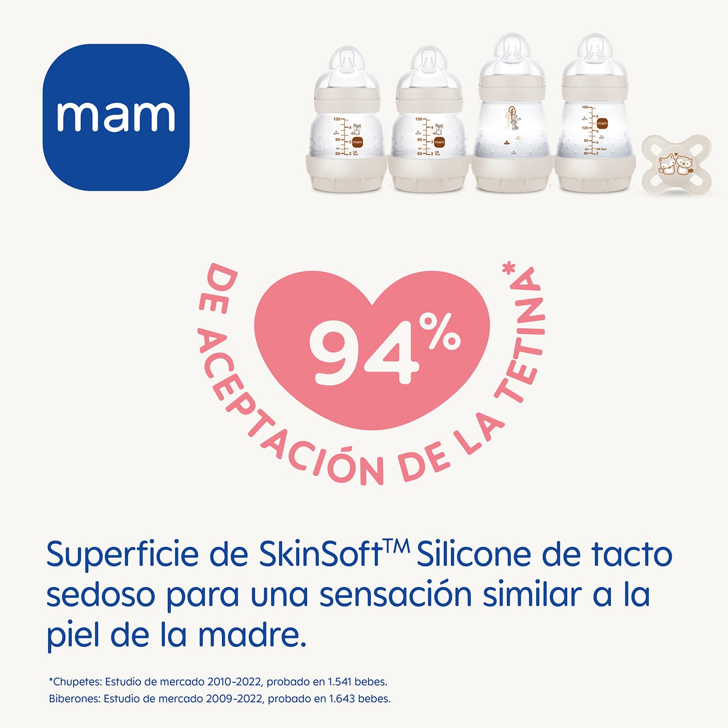 MAM, Set Recién Nacido, Set Regalo: 2 Biberones Anticólico de 130ml, 2 Biberones Anticólico de 160ml, 4 Cuerpos de Biberón 260ml, 1 Chupete Original, 1 Asas, 1 Boquilla, a partir de 0 meses, Neutro