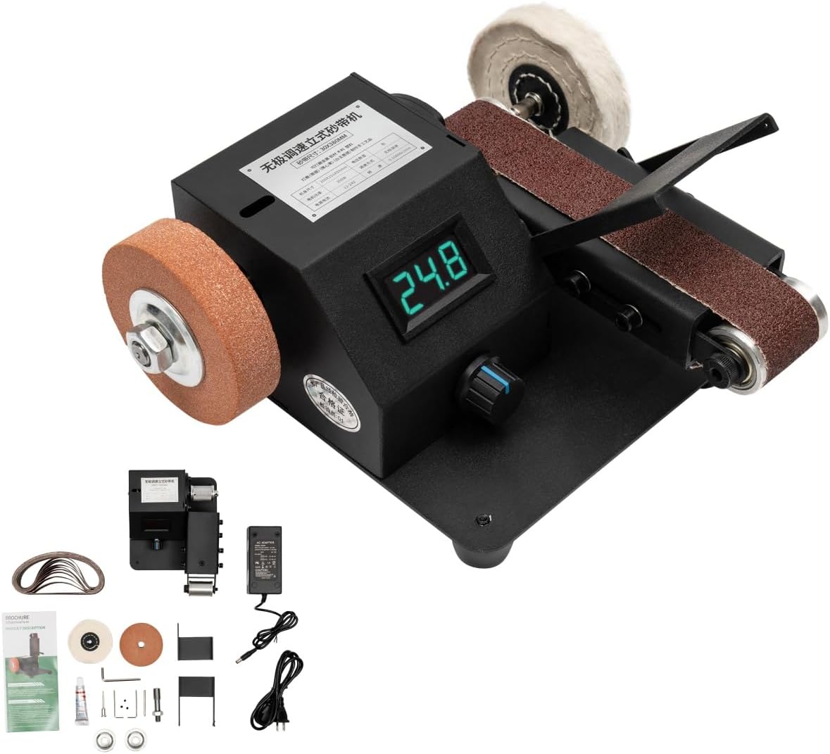 350W Electric Mini Belt Sander 90 Degree Knife Sharpener Electric Bench Grinder Sanding Machine with Adapter Powerful Bench Sander for Metal Wood DIY Handcraft, Tool & Knife Sharpening