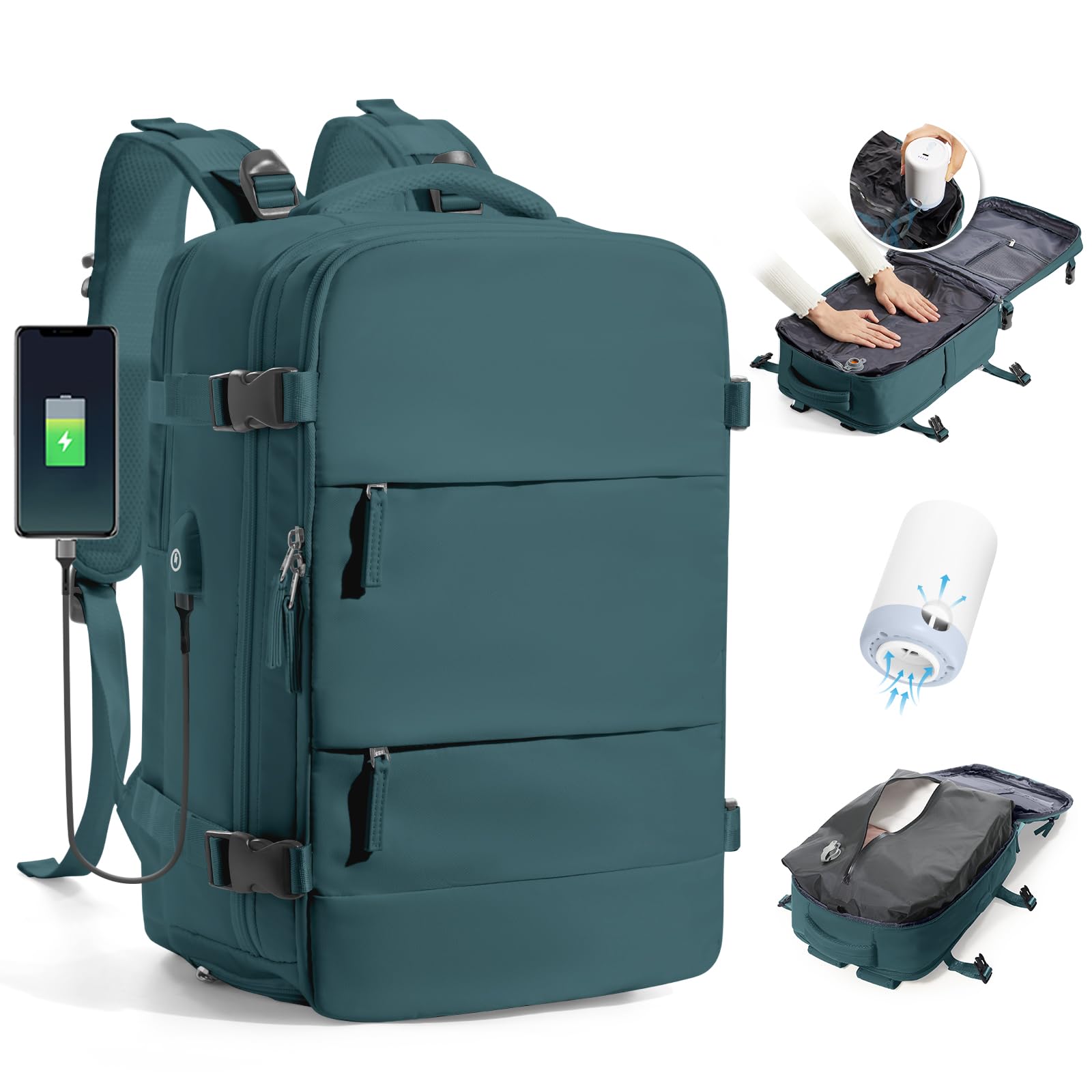 BJLFS Borse da Cabina per Ryanair 40x30x20 Zaino Wizzair Sottovuoto da viaggio 40x20x25 Bagaglio a Mano con compressione sottovuoto,Zaino Easyjet 45x36x20,Zaini Casual per laptop da 14 pollici