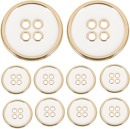 VICASKY Botones redondos para manualidades 10 piezas botones de costura botones de metal esmaltado para trajes abrigo deportivo chaqueta de uniforme